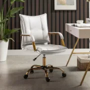 Faux Leather Task Chair with Padded Arms