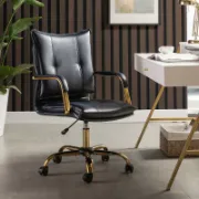 Faux Leather Task Chair with Padded Arms