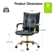 Faux Leather Task Chair with Padded Arms