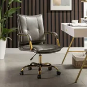 Faux Leather Task Chair with Padded Arms