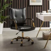 Faux Leather Task Chair with Padded Arms