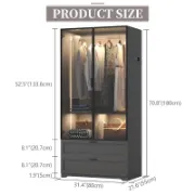 Modern Wardrobe with Lighting and Drawers