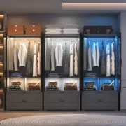 Modern Wardrobe with Lighting and Drawers