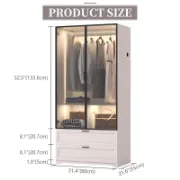 Modern Wardrobe with Lighting and Drawers