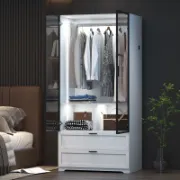 Modern Wardrobe with Lighting and Drawers