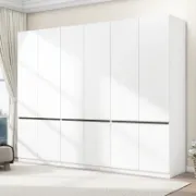 Large Wardrobe Closet with Shelves and Hanging Rod