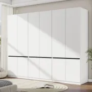 Large Wardrobe Closet with Shelves and Hanging Rod