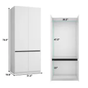 Large Wardrobe Closet with Shelves and Hanging Rod