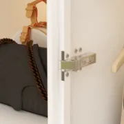 Glass Wardrobe Closet with Lighting and Multiple Shelves