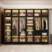 Glass Wardrobe Closet with Lighting and Multiple Shelves