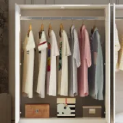 Wardrobe Closet with Mirror Doors and Drawers