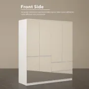 Wardrobe Closet with Mirror Doors and Drawers