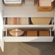 Wardrobe Closet with Mirror Doors and Drawers