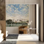 Wardrobe Closet with Mirror Doors and Drawers
