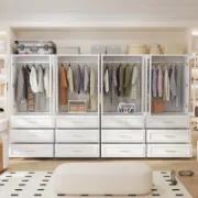 large wardrobe with glass doors