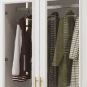 large wardrobe with glass doors