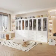 large wardrobe with glass doors