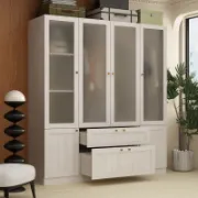 6-Door 2-Drawer Armoire With Hanging Area & Storage Compartments
