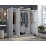 4-Door Solid Wood Wardrobe