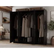 4-Door Solid Wood Wardrobe