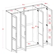 4-Door Solid Wood Wardrobe