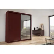 2-Door Wardrobe with Mirror and Interior Shelves