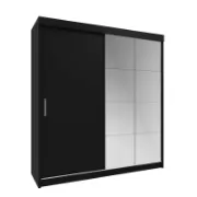 2-Door Wardrobe with Mirror and Interior Shelves