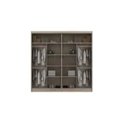 2-Door Wardrobe with Mirror and Interior Shelves