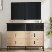 Bamboo Wood Double Dresser Unit