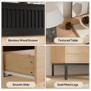 Bamboo Wood Double Dresser Unit
