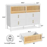 Bamboo Wood Double Dresser Unit