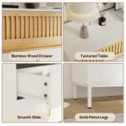 Bamboo Wood Double Dresser Unit