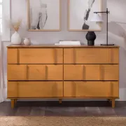 Solid Wood 6-Drawer Double Dresser with Modern Design