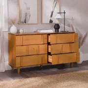 Solid Wood 6-Drawer Double Dresser with Modern Design