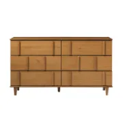 Solid Wood 6-Drawer Double Dresser with Modern Design