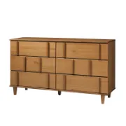Solid Wood 6-Drawer Double Dresser with Modern Design