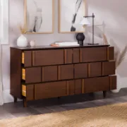 Solid Wood 6-Drawer Double Dresser with Modern Design