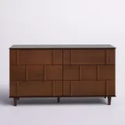 Solid Wood 6-Drawer Double Dresser with Modern Design
