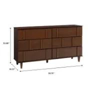 Solid Wood 6-Drawer Double Dresser with Modern Design