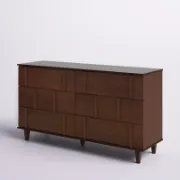 Solid Wood 6-Drawer Double Dresser with Modern Design