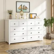 Contemporary 10-Drawer Wooden Dresser