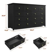 Contemporary 10-Drawer Wooden Dresser