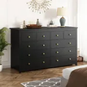 Contemporary 10-Drawer Wooden Dresser