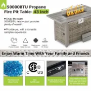 Rectangle Propane Smokeless Fire Pit Table with Hidden Fuel Tank