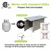 Rectangle Propane Smokeless Fire Pit Table with Hidden Fuel Tank