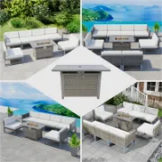 Rectangle Propane Smokeless Fire Pit Table with Hidden Fuel Tank