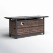 Rectangle Propane Smokeless Fire Pit Table with Hidden Fuel Tank
