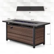 Rectangle Propane Smokeless Fire Pit Table with Hidden Fuel Tank