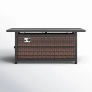 Rectangle Propane Smokeless Fire Pit Table with Hidden Fuel Tank