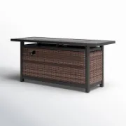 Rectangle Propane Smokeless Fire Pit Table with Hidden Fuel Tank